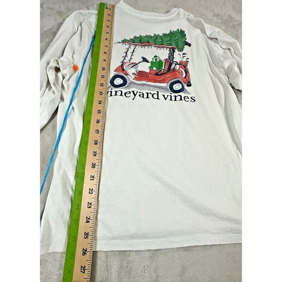 Vineyard Vines Shirt Mens M White Long Sleeve Christmas Golf Cart & Tree *READ - Picture 11 of 15